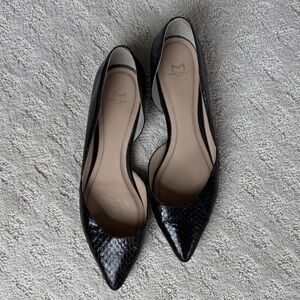 Marc Fisher Black Snake Textured Flats